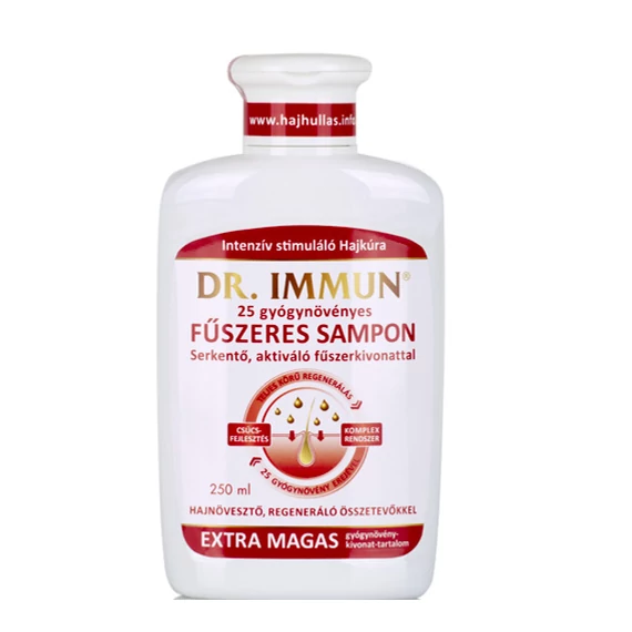 Dr Immun 25 gyógynövényes Fűszeres Hajsampon serkentő, 250ml