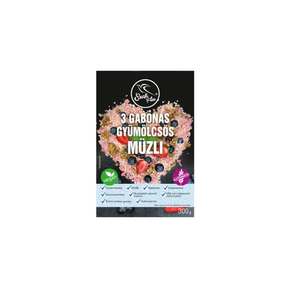 Szafi Free háromgabonás gyümölcsös müzli 300g