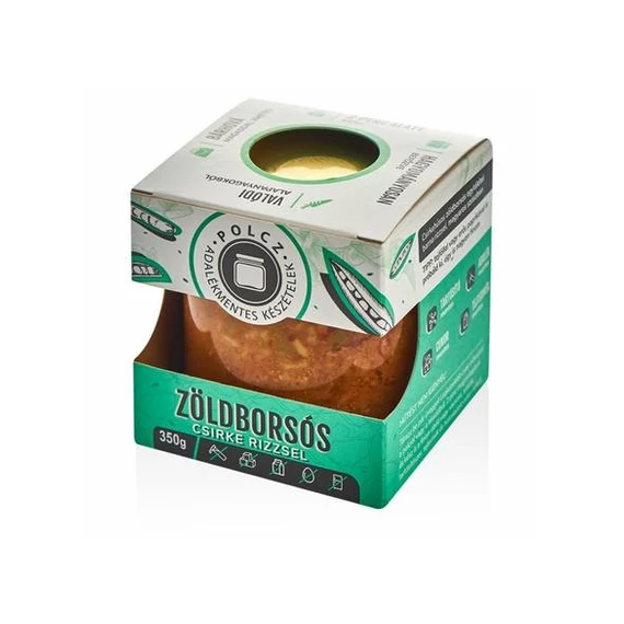 Polcz zöldborsós csirke rizzsel magyaros szószban 350g