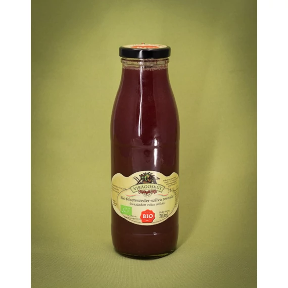 Virágoskút bio feketeszeder-szilva rostoslé 500ml
