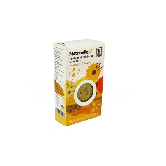 Nutribella Vegán protein kurkuma-szezám kréker 108g
