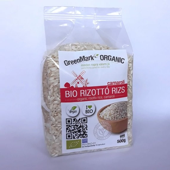 GreenMark bio Rizottó Rizs fehér Carnaroli 500g