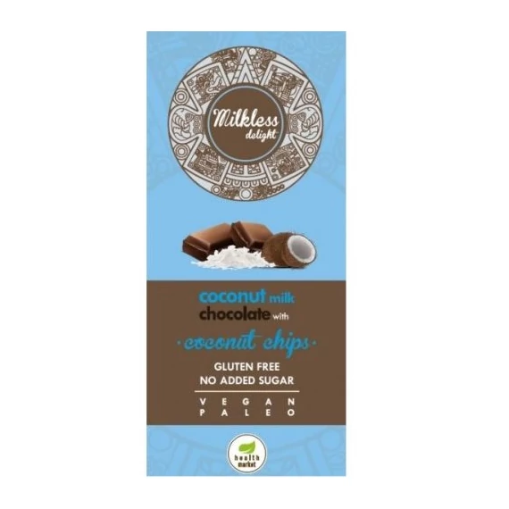 Health Market Milkless Delight csokoládé kókuszchipsszel 80g