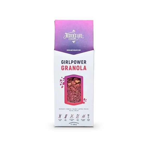 Hesters Life Girlpower granola málnás 320g
