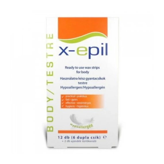X-epil hideg gyantacsík testre, hypoallergen 12db