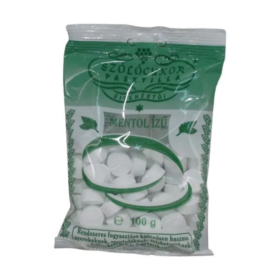 Szőlőcukor pasztilla mentolos 80g