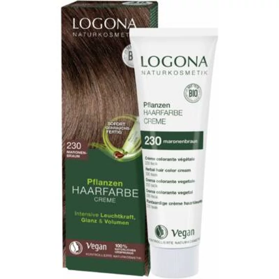 Logona Bio növényi krémhajfesték gesztenyebarna 150ml