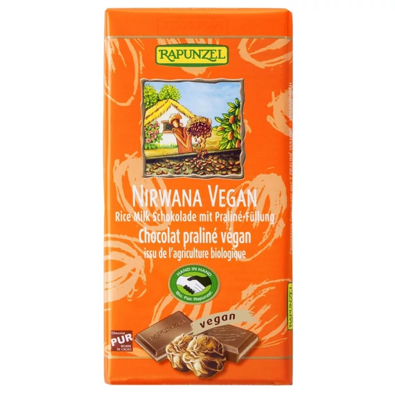 Rapunzel bio Nirwana vegán rizstejes csokoládé 100g