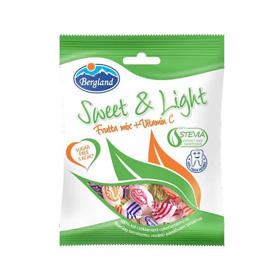 Bergland Sweet&Light cukormentes cukorka frutta mix 60g