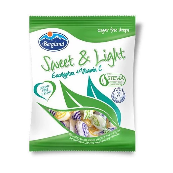 Bergland Sweet&Light cukormentes cukorka mentol mix 60g