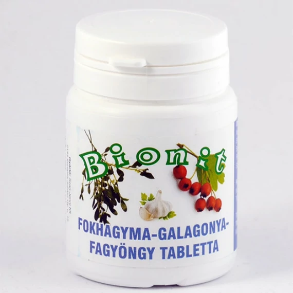 Bionit Fokhagyma-Galagonya-Fagyöngy tabletta 150x