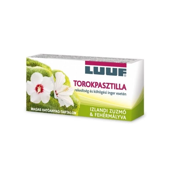 Luuf torokpasztilla izlandi zúzmó+fehér mályva Bodza ízű 20x