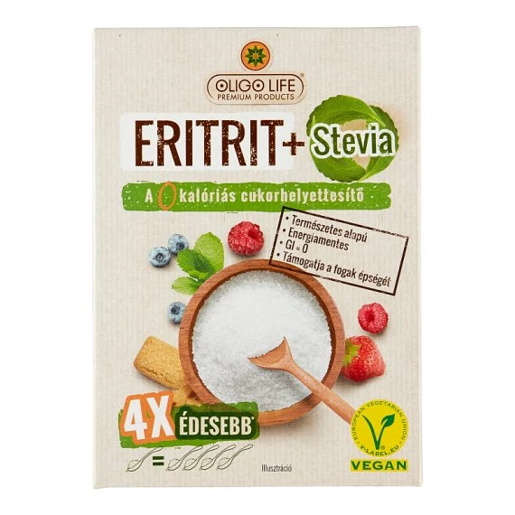 Oligo Life Eritrit+Stevia cukorhelyettesítő 275g