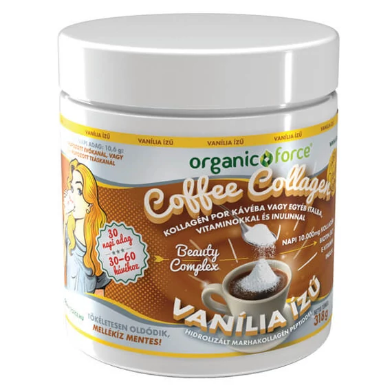 Organic Force Kávé vaníliás kollagén por 318g