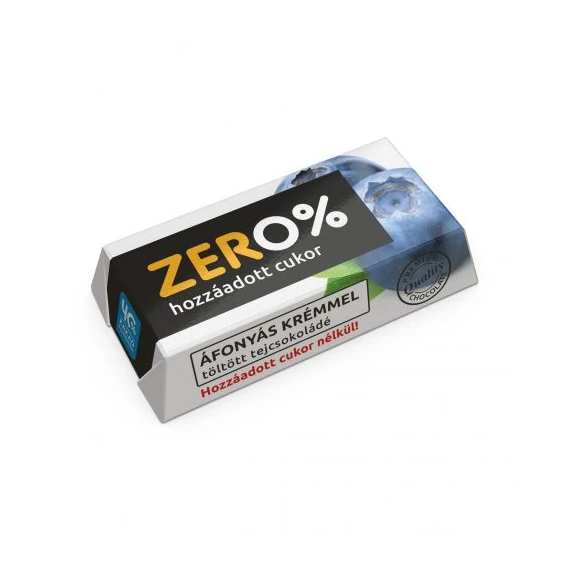 Szerencsi Zero Áfonya ízű krémmel töltött tejcsokoládé édesítőszerrel 21g