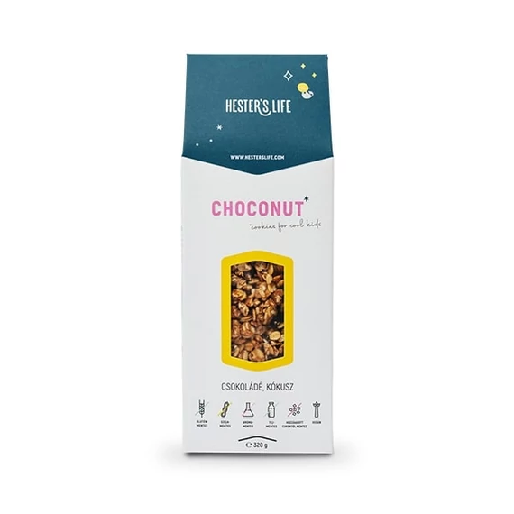 Hesters Life Choconut Cookies reggeliző gabonapehely 320g
