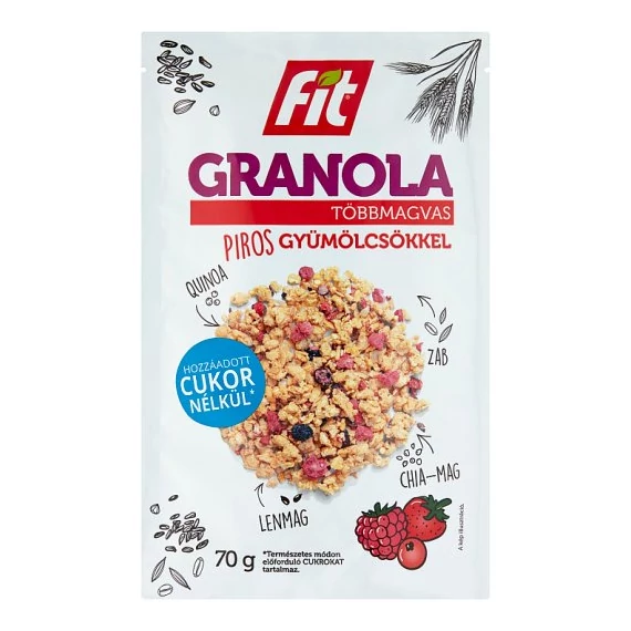 Fit Reggeli granola többmagvas piros gyümölcsökkel HCN 70g