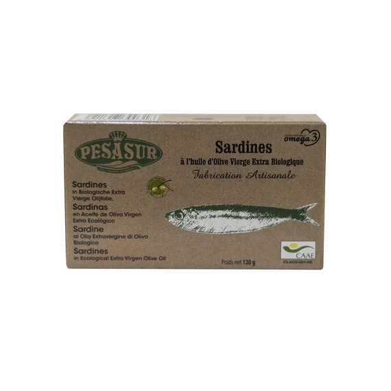 Pesasur bio Szardínia filé extra szűz olívaolajban 120g