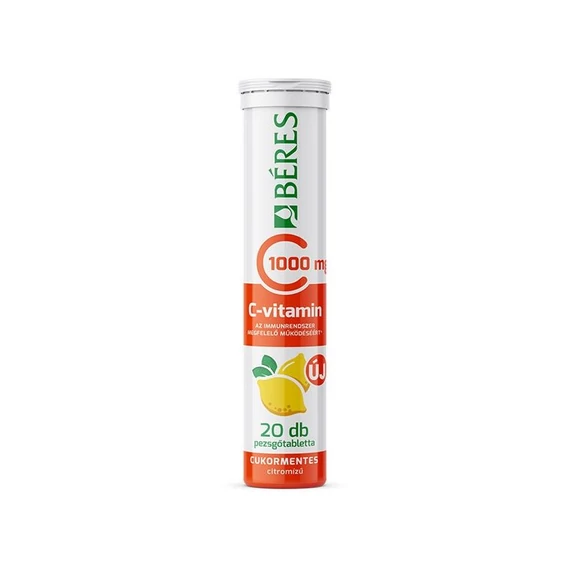 Béres C vitamin 1000mg pezsgőtabletta cukormentes citrom ízű 20db