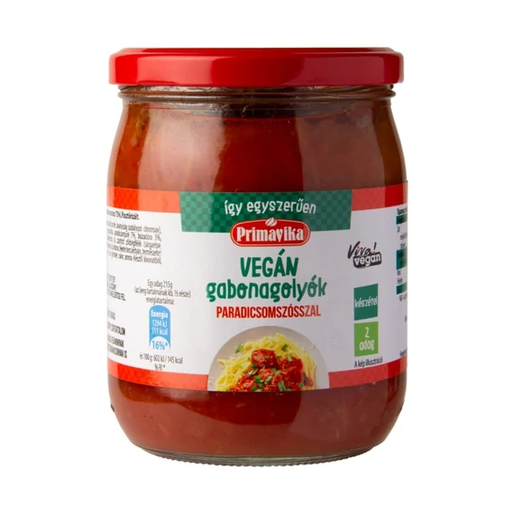 Primavika vegán gabonagolyók paradicsommártásban 430g