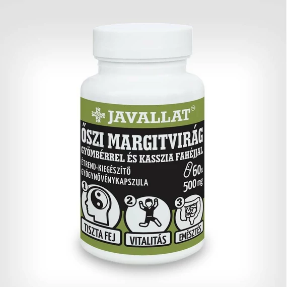 Javallat őszi margitvirág gyömbérrel és fahéjjal kapszul 60x