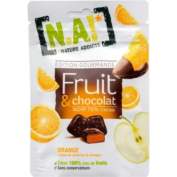 Nature Addict alma-narancs-csokoládé gyümölcsrúd 35g