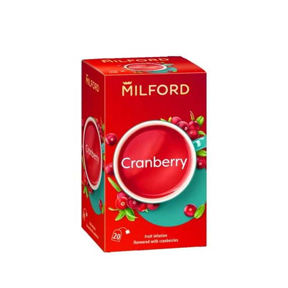 Milford vörösáfonya ízű gyümölcstea 20x2,5g 20x