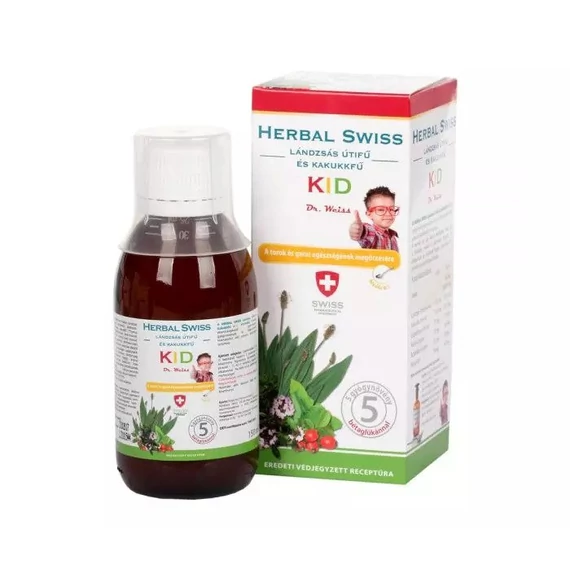 Herbal Swiss Kid lándzsás útifű és kakukkfű szirup 1 éves kortól 300ml
