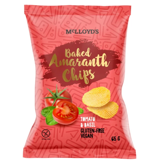 McLLOYD'S bio amaranth paradicsomos bazsalikomos chips 65g