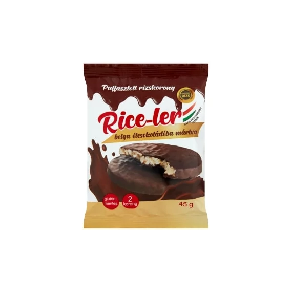 Rice-ler puffasztott rizskorong belga étcsokoládés 45g