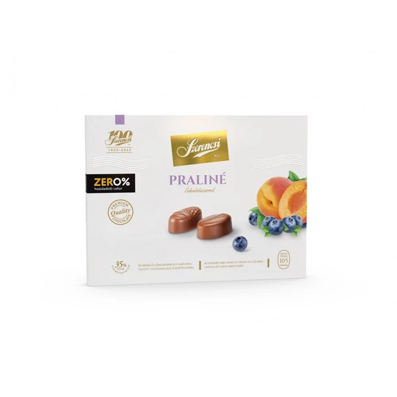 Szerencsi Zero Praliné áfonya-sárgabarackkrémmel töltött 105g