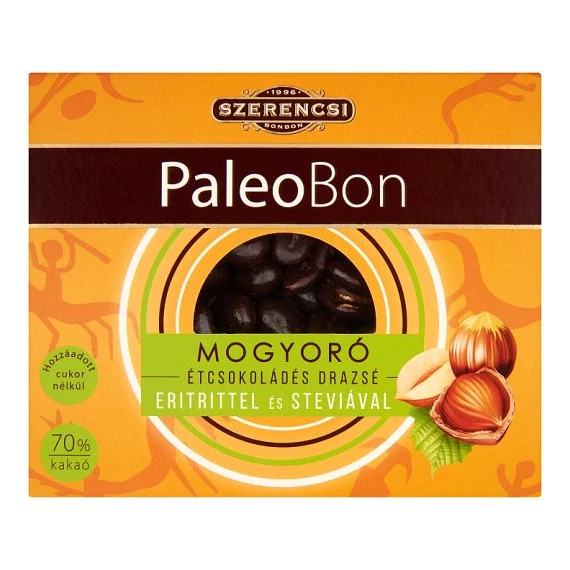 Szerencsi Paleobon drazsé törökmogyorós étcsokis 100g