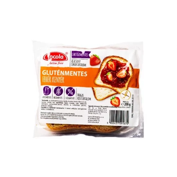 Incola gluténmentes fehér kenyér 200g