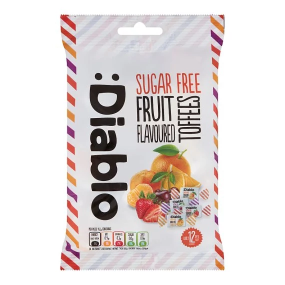 Diablo gyümölcskaramella cukormentes 75g