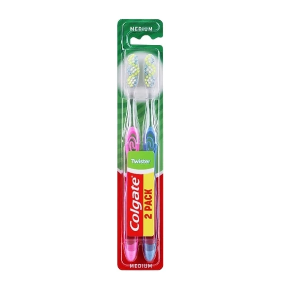 Colgate fogkefe twister medium duo 2db