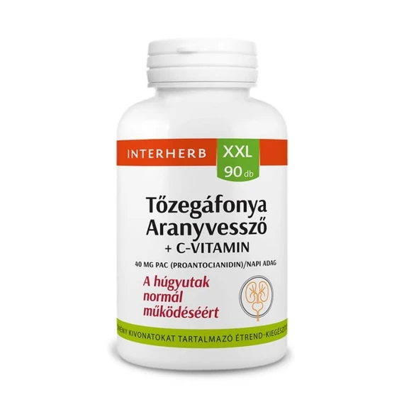 Interherb XXL Tőzegáfonya+aranyvessző+c-vitamin tabletta 90x