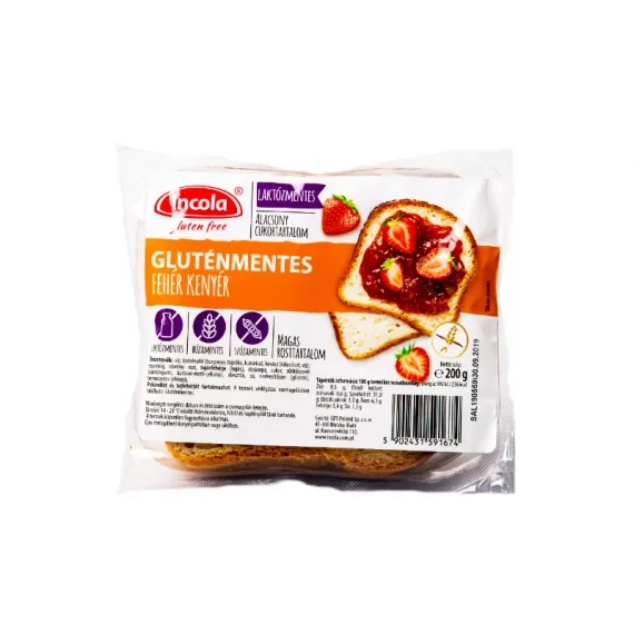 Incola gluténmentes fehérkenyér 200g