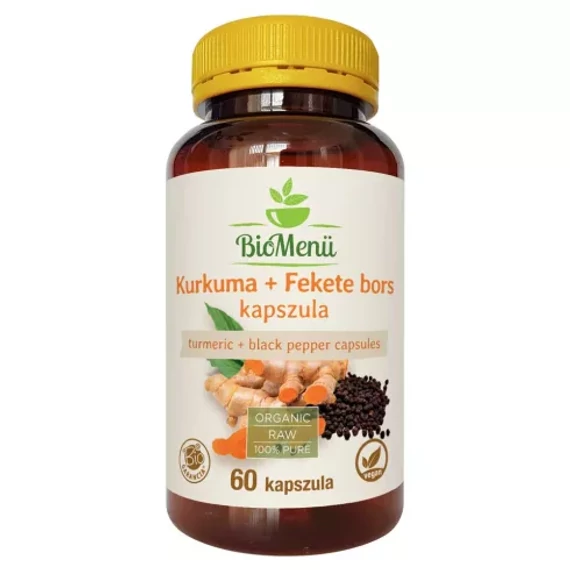 Biomenü bio kurkuma+fekete bors kapszula 60x