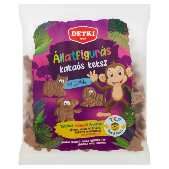 Detki állatfigurás kakaós keksz kalciummal 160g