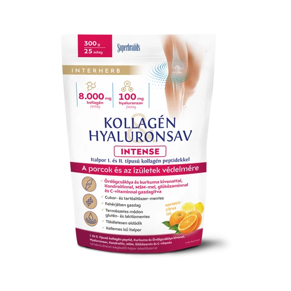 Interherb Kollagén&Hyaluronsav Porcépítő INTENSE citrus 300g