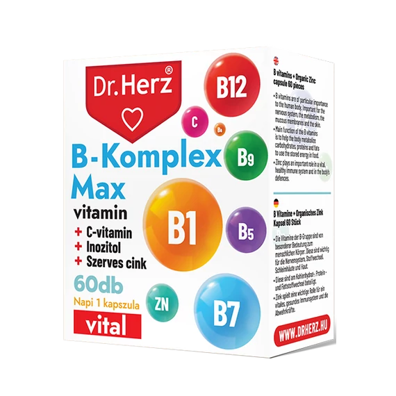 Dr Herz B-Komplex Max+D-vitamin+Inozitol+szerves Cink 60x