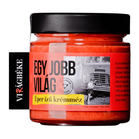 Virágbéke eper ízű krémméz 'Egy jobb világ' 250g