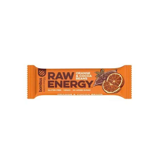 Bombus Raw Energy narancs és kakaóbab szelet 50g