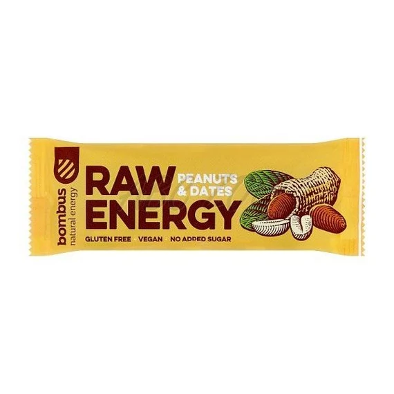 Bombus Raw Energy földimogyoró és datolya szelet 50g