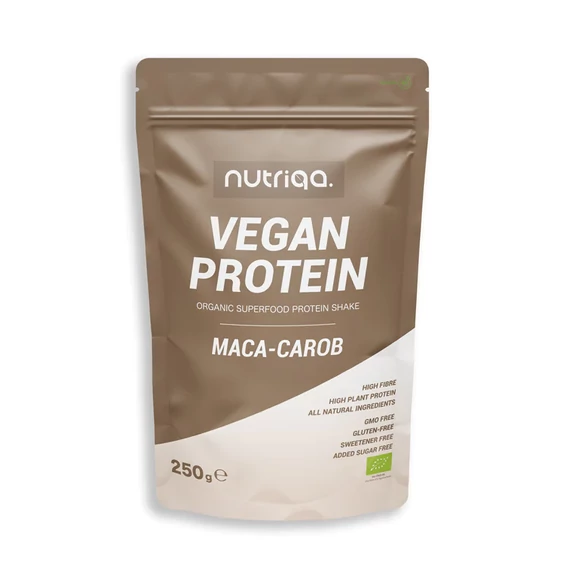 Nutriqa vegán maca-karob protein por 250g