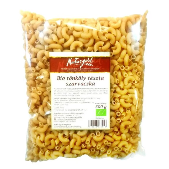 Naturgold bio tészta tönköly fehér szarvacska 500g