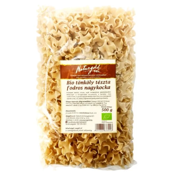 Naturgold bio tészta tönköly fehér fodros nagykocka 500g