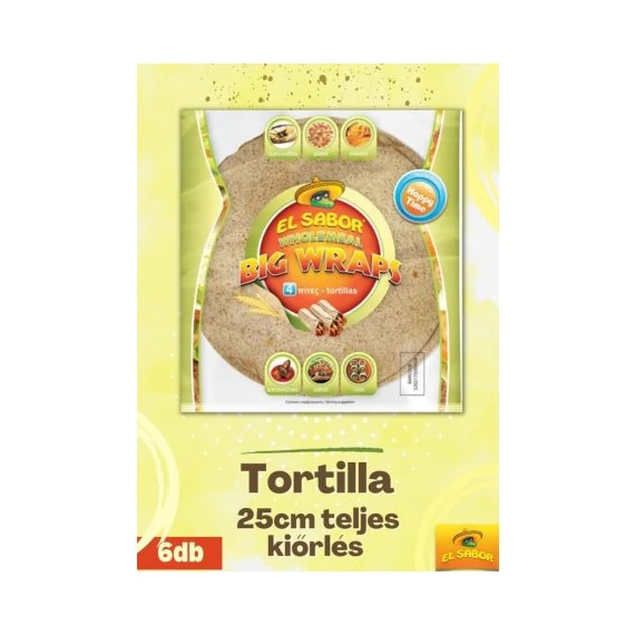 El Sabor wrap teljeskiőrlésű  6x20cm 240g