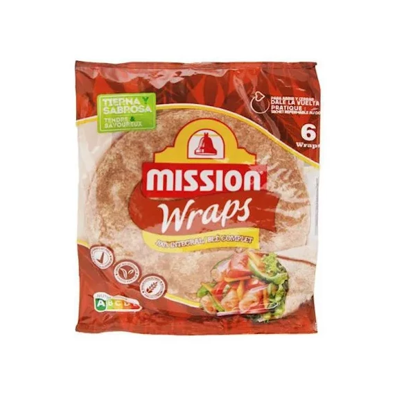 Mission wrap teljes kiőrlésű 6x25cm 370g