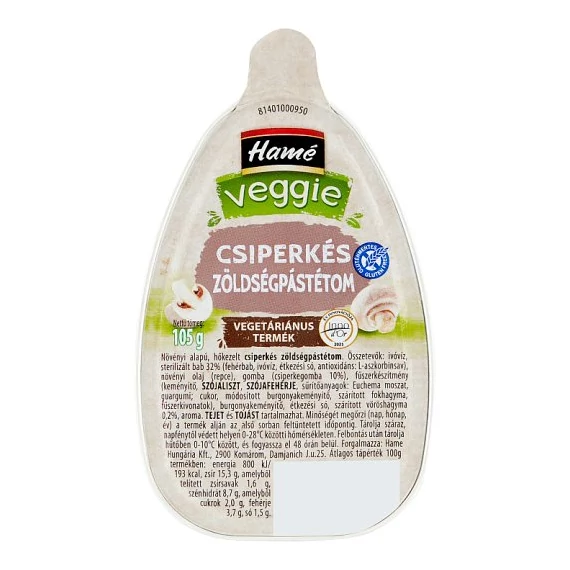 Hamé Veggie zöldségpástétom csiperkés 105g
